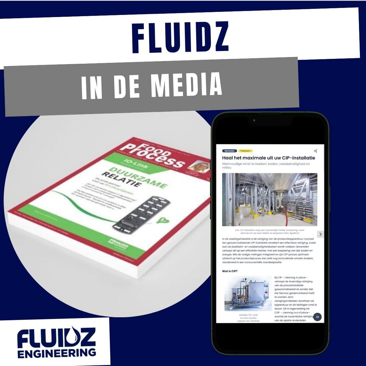 Fluidz met Cleaning In Place Tank in de media