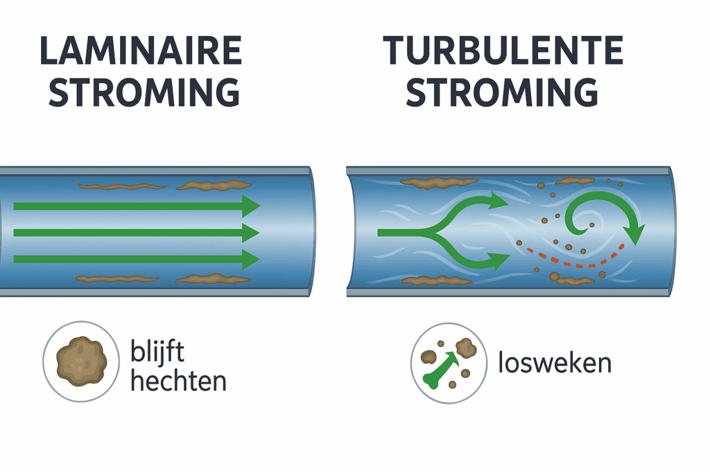 Hoe gaat u van laminaire stroming naar turbulente stroming?