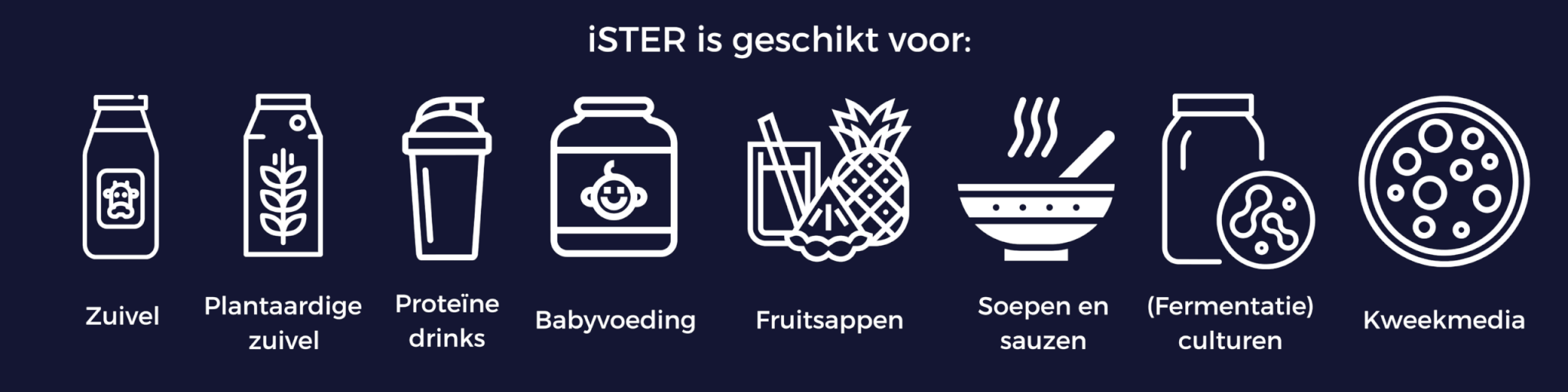UHT-systeem steriliseert zuivel, plantaardige zuivel, proteĂŻne drinks, fruitsappen. babyvoeding, soep en sauzen, fermentatie culturen en kweekmedia